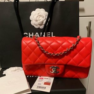 Chanel Mini Flap Coral Red